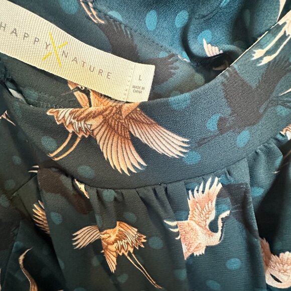 NWT Large Bohemian Happy Nature Teal Knee Length Dress - Picture 5 of 7